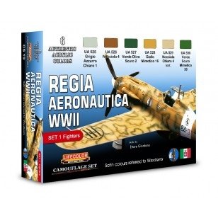 Coffret de peinture acrylique Lifecolor CS19 - Avions italiens de la Seconde Guerre mondiale - 1 x 6 x 22 ml 