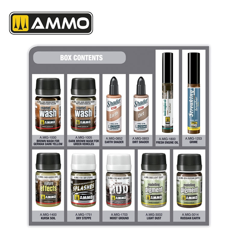 AMMO of Mig Jimenez 7816 SUPERPACK KURSK Weathering Solution Box – immagine 2