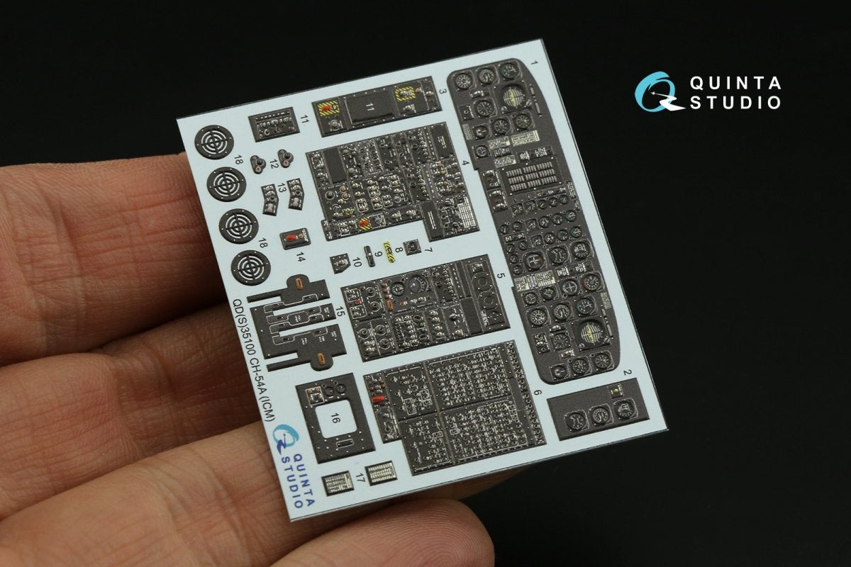 Quinta Studio QDS-35100 CH-54A 3D-Printed &amp;amp; coloured Interior on decal paper (ICM) (Small version) 1/35 – immagine 10