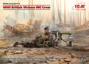 ICM 35713 WWI British Vickers MG Crew (Vickers MG &amp;amp; 2 figures) 1/35