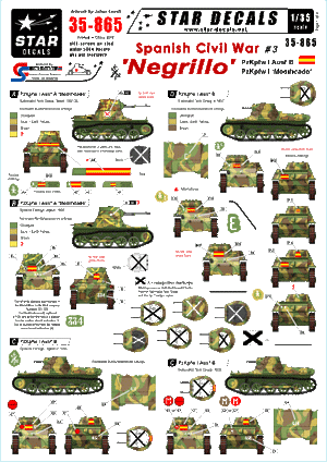 Star Decals 35-865 Spanish Civil War #3. &amp;#39;Negrillo&amp;#39; 1/35