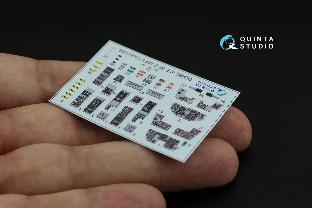 Quinta Studio QD48210 F-5F-2 3D-Printed &amp;amp; coloured Interior on decal paper (AFV club) 1/48 – imagen 3