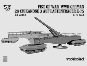 Modelcollect UA72192 Fist of War WWII German 28CM Kanone 3 Auf Lastenträger E-75 1/72 – imagen 2
