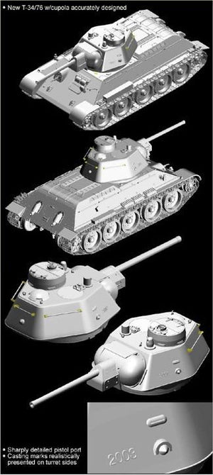 Dragon 6584 T-34/76 Mod.1943 w/Commander Cupola No.112 Factory 1/35 – imagen 2