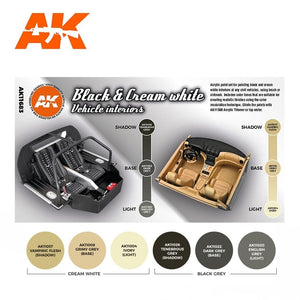 AK Interactive AK11683 3G BLACK &amp;amp; CREAM WHITE VEHICLE INTERIORS 6x17 ml – immagine 2