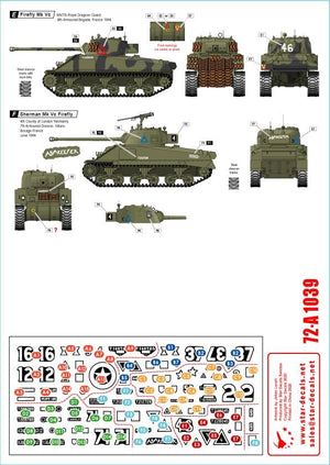Star Decals 72-A1039 British Sherman Firefly. 75th D-Day Special. Mk Ic and Mk Vc Firefly 1/72 – zdjęcie 2