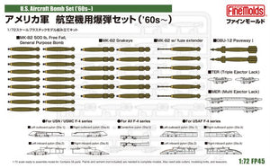 FineMolds FP45 US Aircraft Bomb Set (&amp;#39;60s -) 1/72