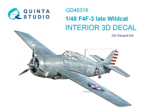 Quinta Studio QD48319 F4F-3 late 3D-Printed &amp;amp; coloured Interior on decal paper (Eduard) 1/48