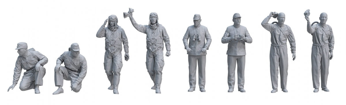 Border Model BR-006 IJN Carrier Crew Pilots &amp;amp; Officers x 8 resin figures 1/35 – imagen 2