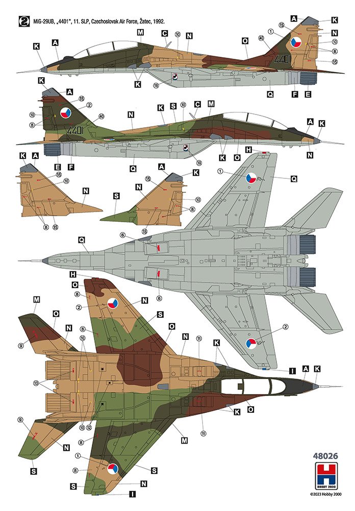 Hobby 2000 48026 MiG-29UB Czech &amp;amp; Slovak Air Force 1/48 – immagine 2