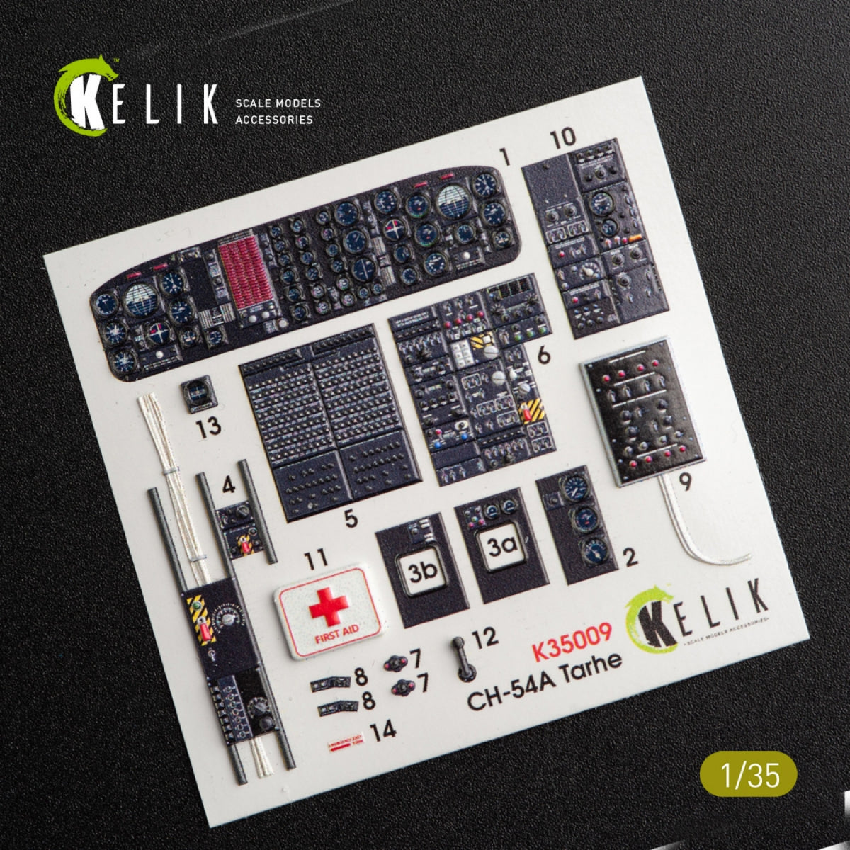 KELIK K35009 CH-54A TARHE INTERIOR 3D DECALS FOR ICM KIT 1/35 – immagine 2