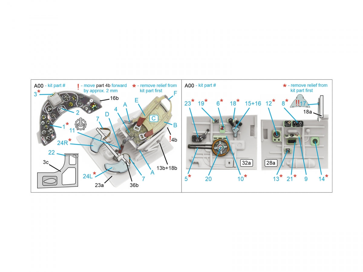 Quinta Studio QD48467 Macchi MC.200 Saetta (Late) 3D-Printed coloured Interior on decal paper (Italeri/Tamiya) 1/48 – Bild 2