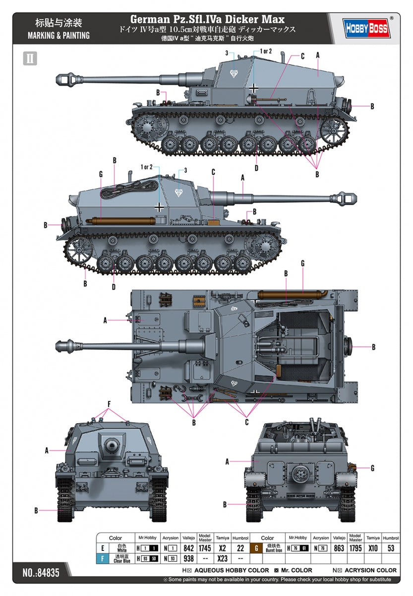 Hobby Boss 84835 Pz.Sfl.Iva allemand Dicker Max 1/48 – image 5