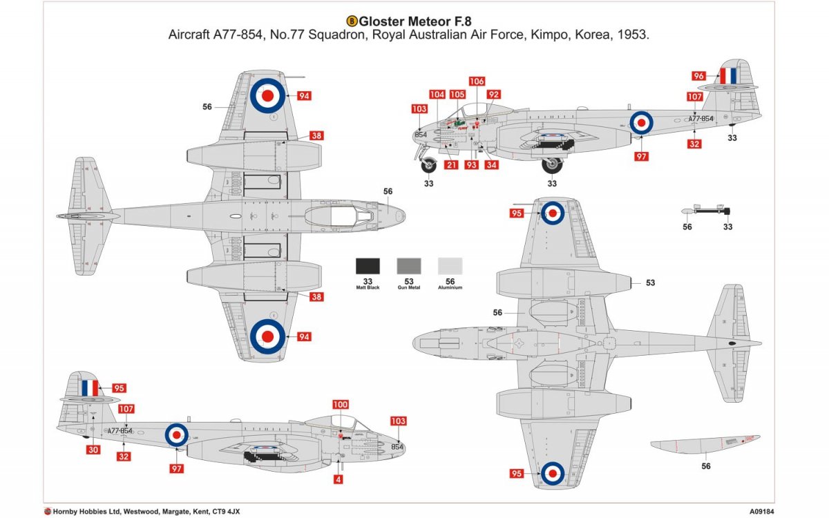 Airfix 09184 Gloster Meteor F8 Korean War 1/48 – Bild 4
