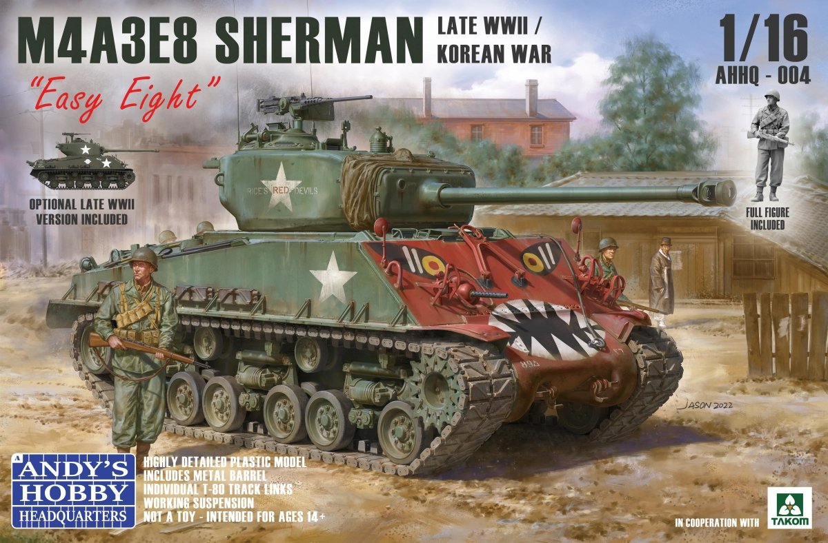 Andy&amp;#39;s Hobby Headquarters AHHQ-004 M4A3E8 Sherman Late WWII / Korean War 1/16
