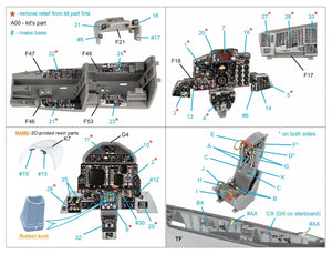 Quinta Studio QD+48341 F-4G early 3D-Printed &amp;amp; coloured Interior on decal paper (Meng) (with 3D-printed resin parts) 1/48 – immagine 2