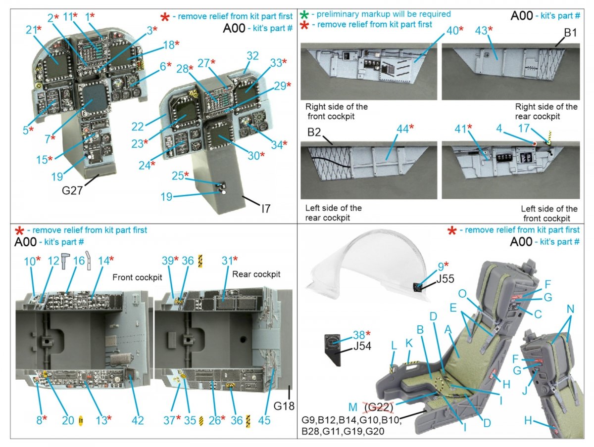 Quinta Studio QD32147 F/A-18B 3D-Printed &amp;amp; coloured Interior on decal paper (Academy) 1/32 – immagine 13