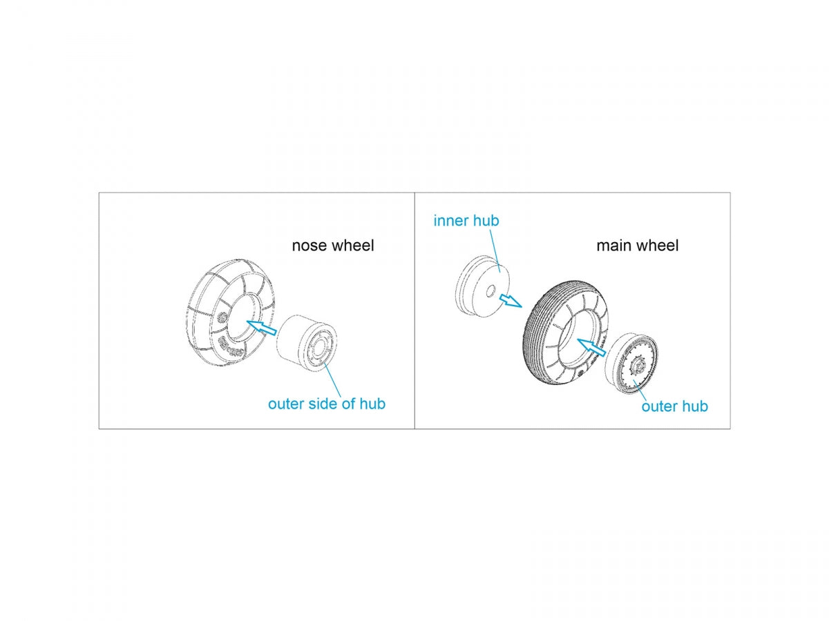 Quinta Studio QT48024 Ka-52 Wheels with separate hubs and weighted tires (Zvezda) 1/48 – Bild 6