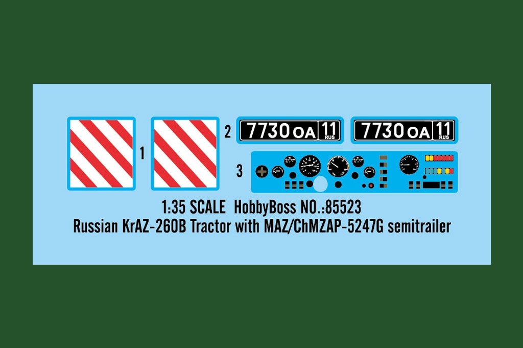 Hobby Boss 85523 Russian KrAZ-260B Tractor with MAZ/ChMZAP-5247G semitrailer 1/35 – image 4