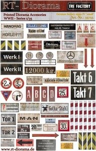 Accessoires imprimés RT-Diorama 35755 : Panneaux d'usine allemands IV « petit » 1/35 