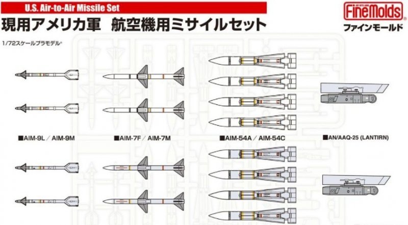 Fine Molds FP31 U.S. Air-to-Air Missile Set 1/72 – zdjęcie 3