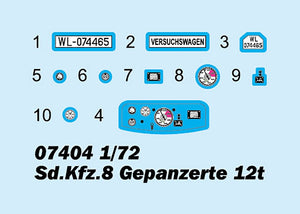 Trumpeter 07404 Sd.Kfz.8 Gepanzerter Zugkraftwagen 12t 1/72 – immagine 3