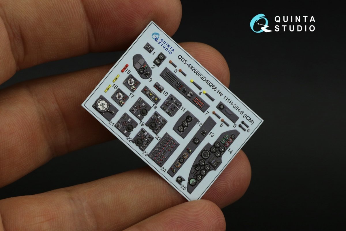 Quinta Studio QDS-48266 He 111H-3/H-6 3D-Printed &amp;amp; colored Interior on decal paper ( ICM ) (Small version) 1/48 – image 12