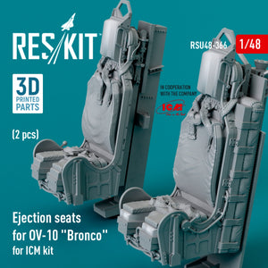 RESKIT RSU48-0366 Ejection seats for OV-10 &amp;quot;Bronco&amp;quot; (2 pcs) for ICM kit (3D Printed) 1/48 – zdjęcie 2