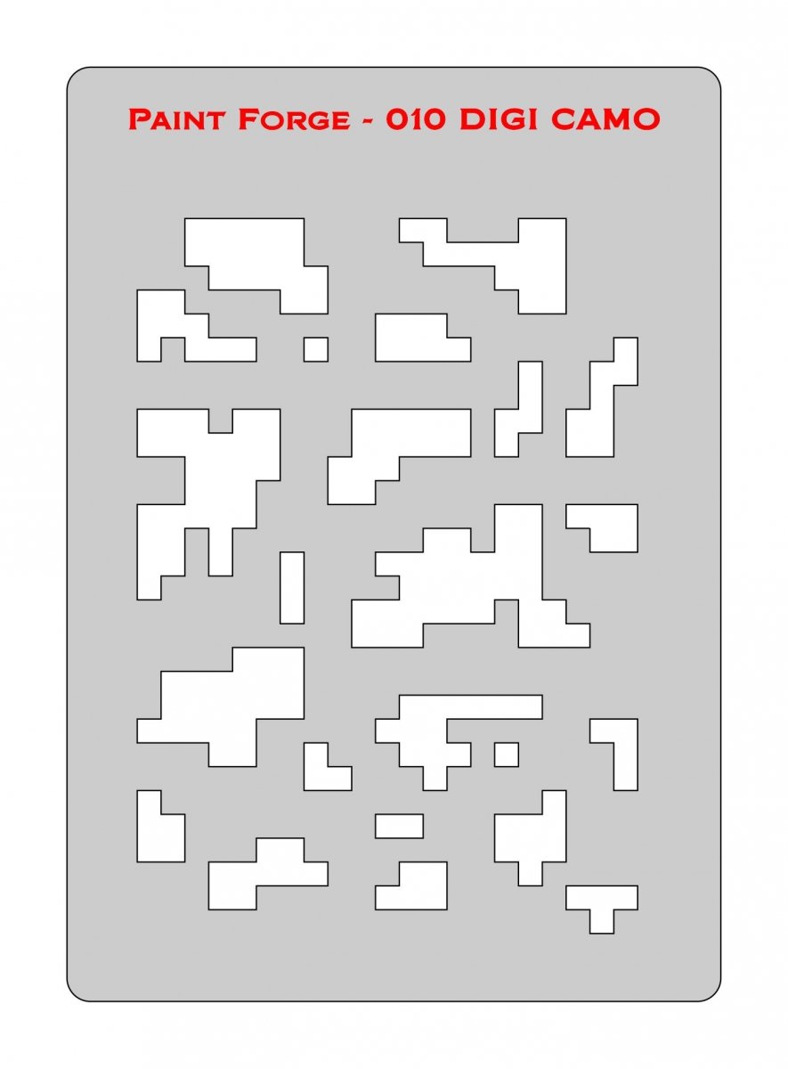 Paint Forge PFST010L STENCIL - DIGI CAMO
