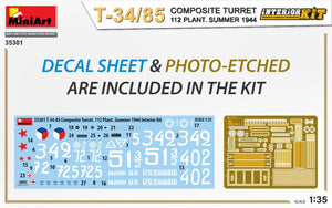 MiniArt 35301 T-34/85 COMPOSITE TURRET. 112 PLANT. SUMMER 1944 INTERIOR KIT 1/35 – immagine 2