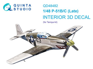 Intérieur coloré imprimé en 3D sur papier décalcomanie Quinta Studio QD48482 P-51B/C (version tardive) (Tamiya) 1/48