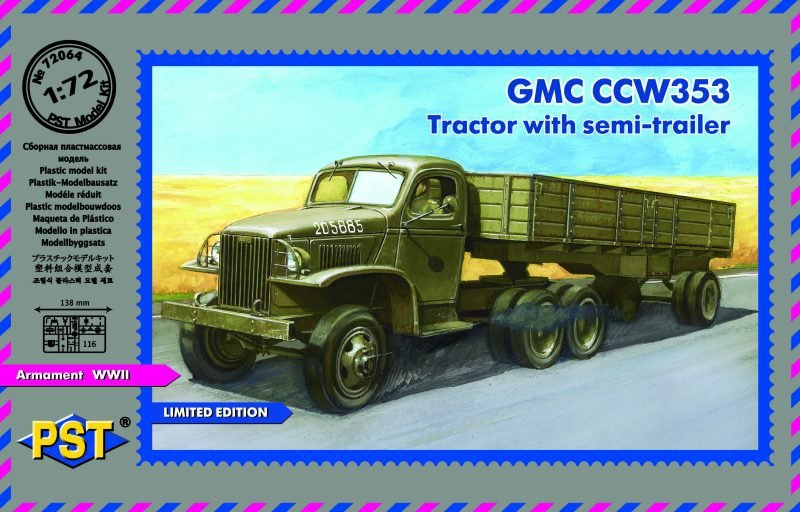 PST 72064 GMC CCW353 Tractor with Semitrailer 1/72