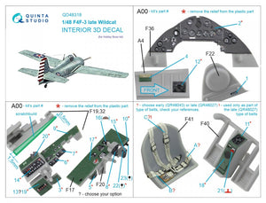 Intérieur imprimé en 3D et coloré sur papier décalcomanie Quinta Studio QD48318 F4F-3 (Hobby Boss) à l&amp;#39;échelle 1/48 – image 7