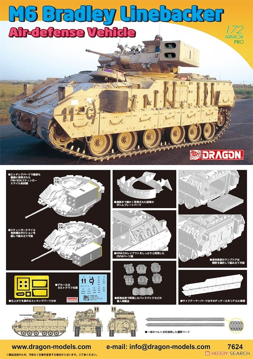 Dragon 7624 M6 Bradley Linebacker 1/72 – image 2