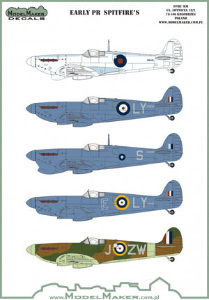 ModelMaker Decals D48132 Early PR Spitfires 1/48