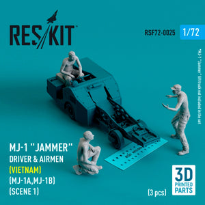 RESKIT RSF72-0025 MJ-1 Jammer Driver airmens (Vietnam) (MJ-1A,MJ-1B) (scene 1) (3 pcs) (3D Printed) 1/72