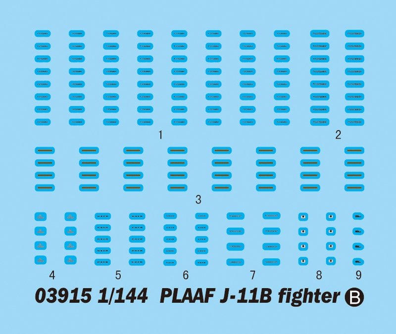 Trumpeter 03915 PLAAF J-11B fighter 1/144 – immagine 2