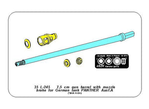 Aber 35L-245 7,5 cm barrel with muzzle brake for Panther Ausf.A 1/35 – immagine 10