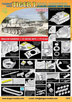 Dragon 7376 Tiger I, Initial Production s.Pz.Abt.502 Leningrad Region 1942/43 1/72 – immagine 2