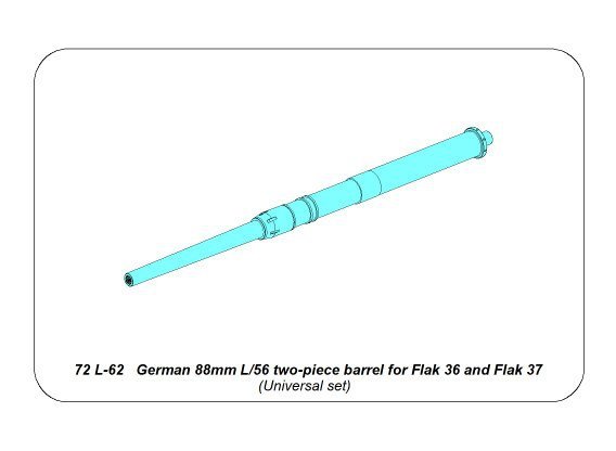 Aber 72L-62 German 88mm L/56 two-piece barrel for Flak 36/37 1/72 – Bild 10