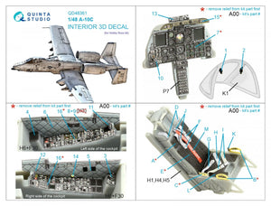 Quinta Studio QD48361 A-10C 3D-Printed &amp;amp; colored Interior on decal paper (Hobby Boss) 1/48 – image 7