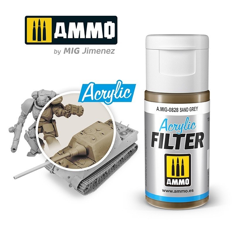 Filtre acrylique Ammo of Mig 0828 Gris sable 15 ml