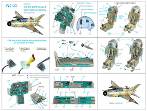 Quinta Studio QD32121 MiG-21UM 3D-Printed &amp;amp; coloured Interior on decal paper (Trumpeter) 1/32 – imagen 15