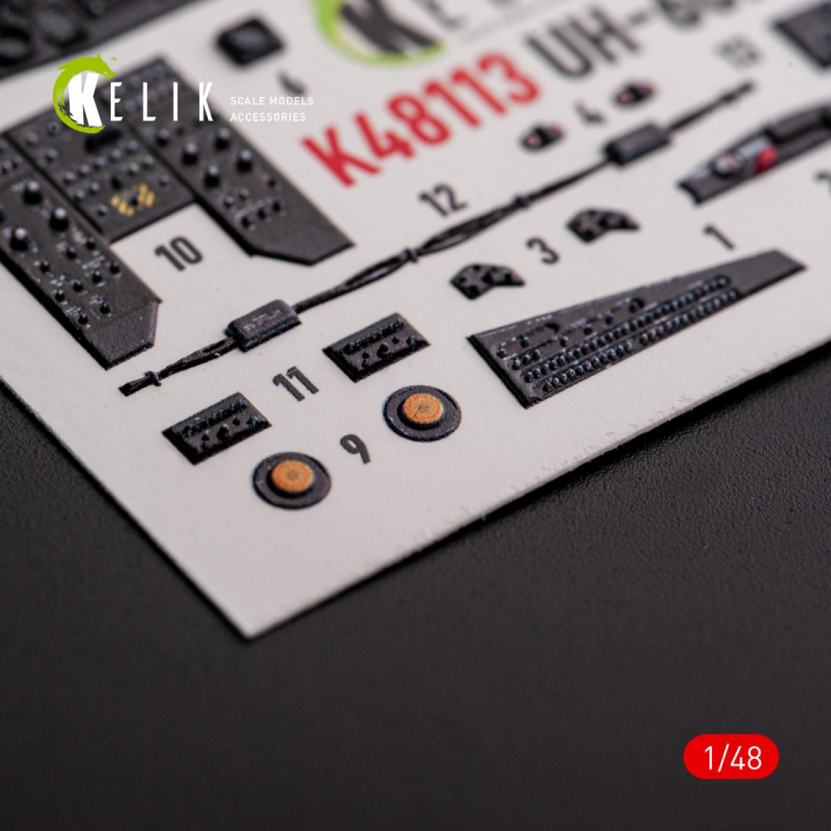 KELIK K48113 UH-60A Black Hawk - Type 1 interior 3D decals for ICM kit 1/48 – Bild 5