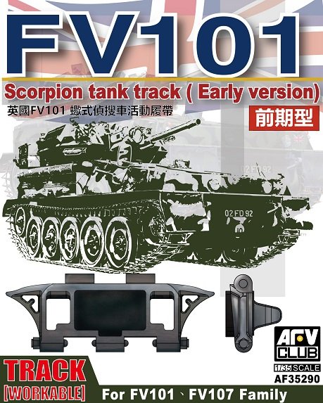 AFV Club 35290 Chenille de char FV101 Scropion (version initiale) pour la famille FV101 - FV107 à l'échelle 1/35