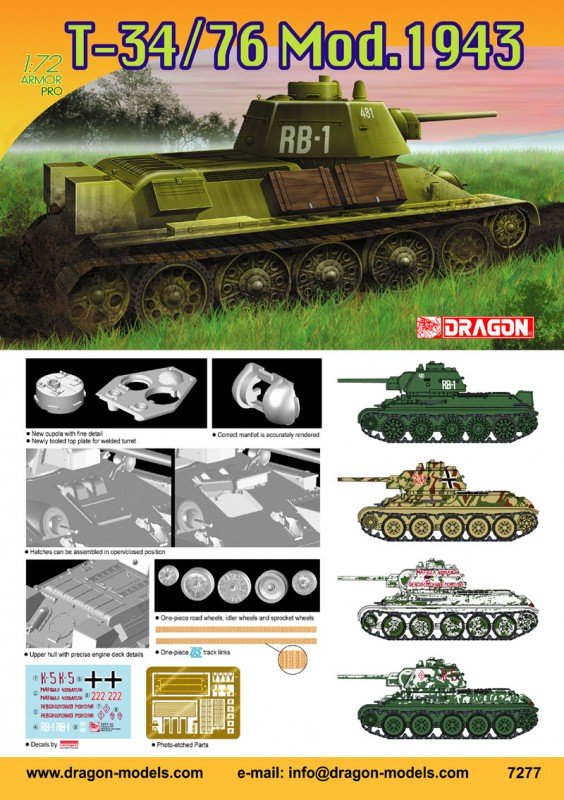 Dragon 7277 T-34/76 Mod.1943 1/72 – zdjęcie 2