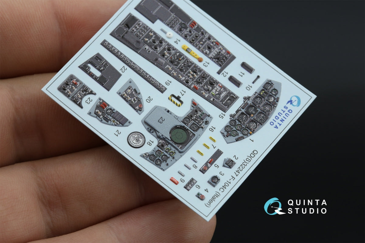 Quinta Studio QDS-32247 F-104C 3D-Printed &amp;amp; colored Interior on decal paper (Italeri) (Small version) 1/32 – image 3