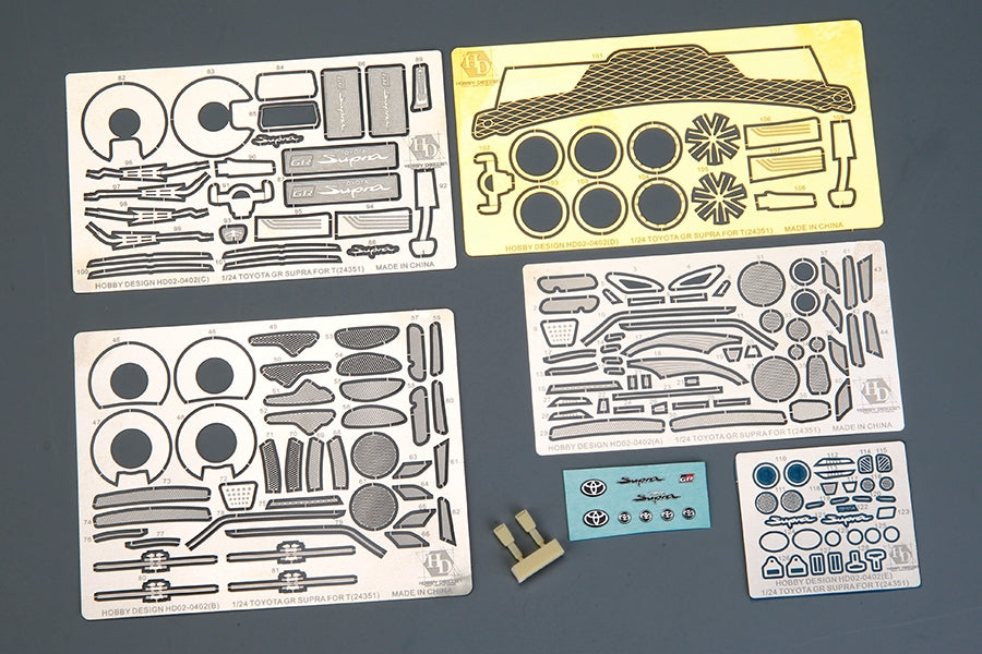 Hobby Design HD02-0402 Toyota GR Supra Detail-up Set (PE + Metal Parts + Resin + Metal Logo) 1/24 – imagen 2
