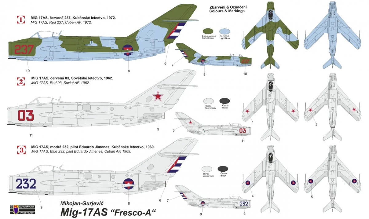 Kovozavody Prostejov KPM4825 MiG-17AS „Fresco-A“ 1/48 – immagine 2