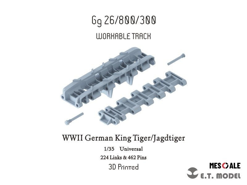 E.T. Model P35-012 WWII German King Tiger/Jagdtiger Workable Track (3D Printed) 1/35